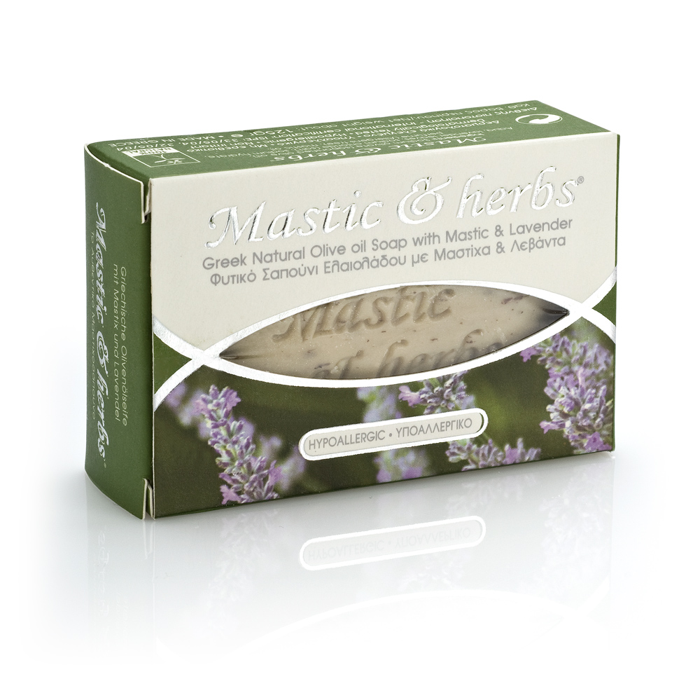 Mastic & herbs olive oil soap with real lavender