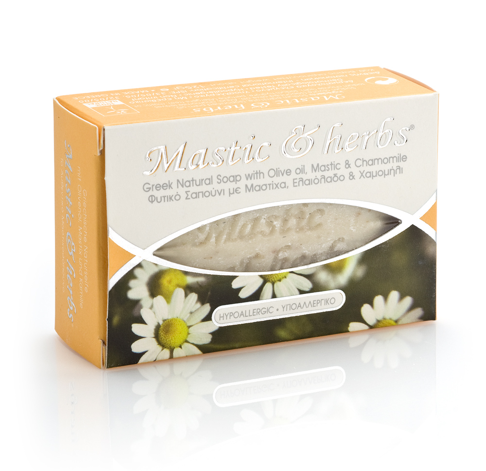 Mastic & herbs soap with chamomile and olive oil