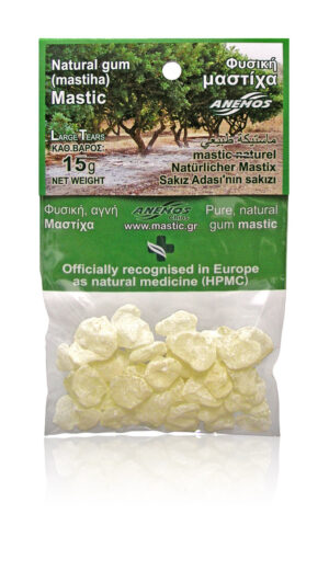 Mastic naturel en blister. Sachet 15g (Grosses larmes - Taille No1)