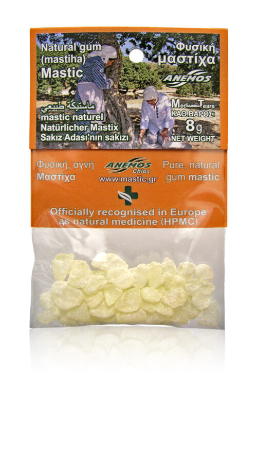 Natural gum mastic. Blister Bag 8g (Medium Tears - Size No3)
